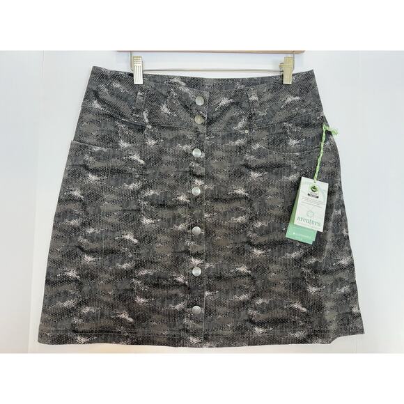 Aventura Melia Women's Skirt Size 10 Brushed Nickel Button Front Organic Cotton - Picture 2 of 8